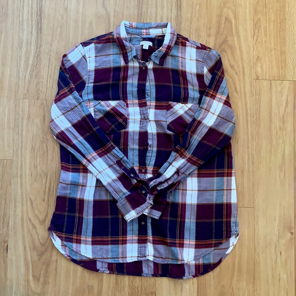 Merona Maroon Flannel Buttons Down Shirt • 2XL
